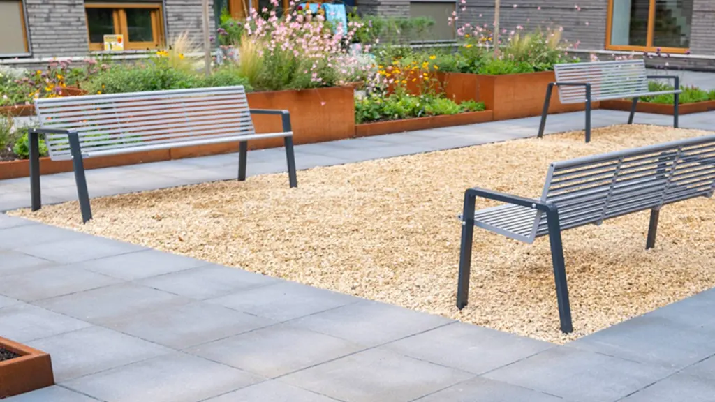 Banc d'extérieur REST en acier, photo 2