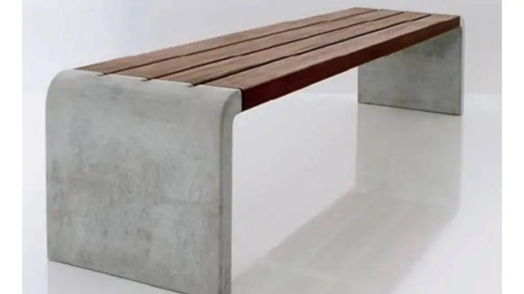 Banc d'extérieur arcade en acier, bois et béton