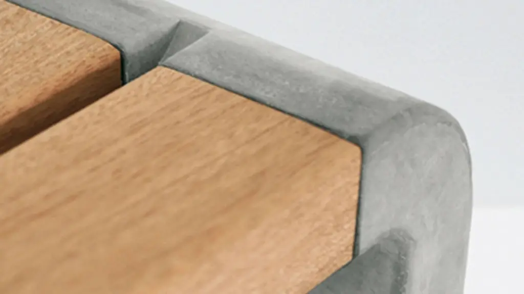 Banc d'extérieur arcade en acier, bois et béton, photo 2