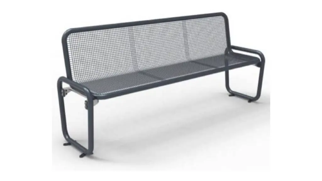 Banc d'extérieur BELLAVIA en acier inoxydable, acier, bois et plastique recyclé