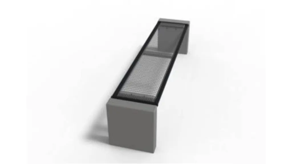 Banc d'extérieur GLORIA en acier inoxydable, acier, bois, béton et plastique recyclé
