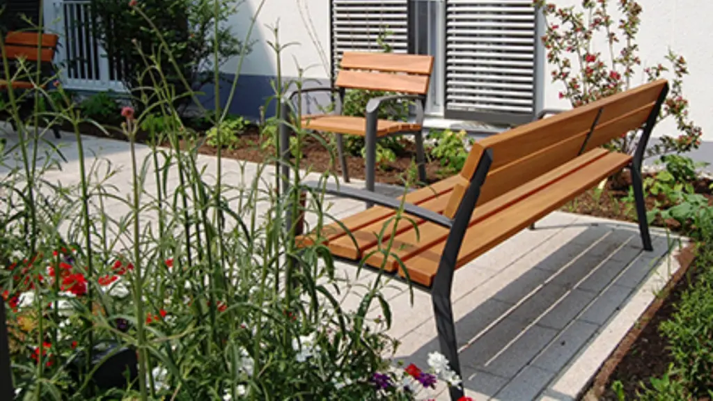 Banc d'extérieur Tranquill en bois et aluminium, photo 3