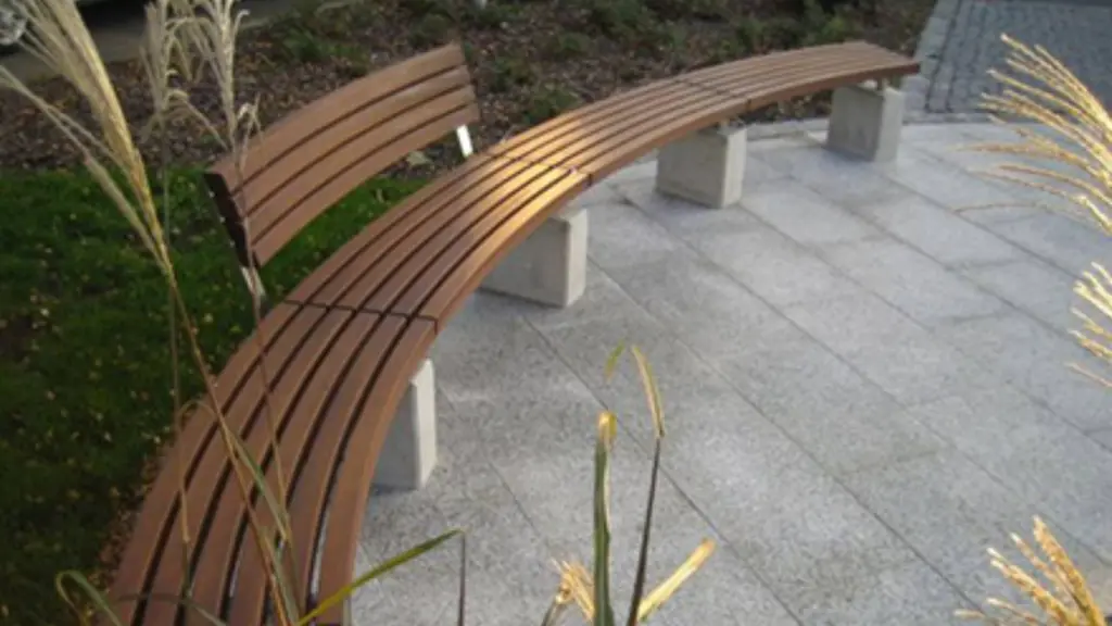 Banc d'extérieur GOZO en acier inoxydable, bois et béton, photo 2