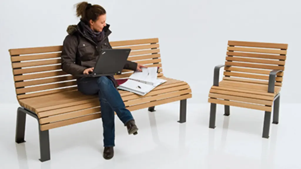 Banc d'extérieur Estate en acier et bois, photo 2