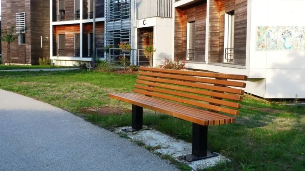 Banc d'extérieur SLIM en acier et bois