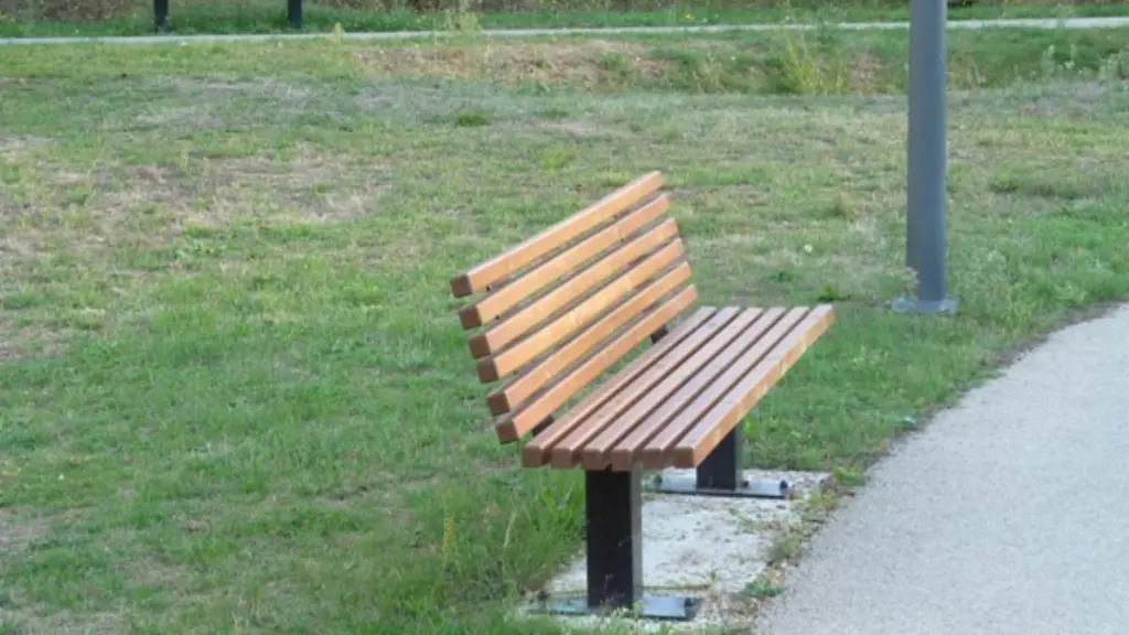 Banc d'extérieur SLIM en acier et bois, photo 3