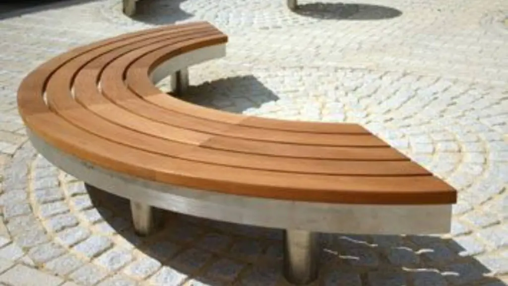 Banc d'extérieur TREE SEAT en acier inoxydable et bois