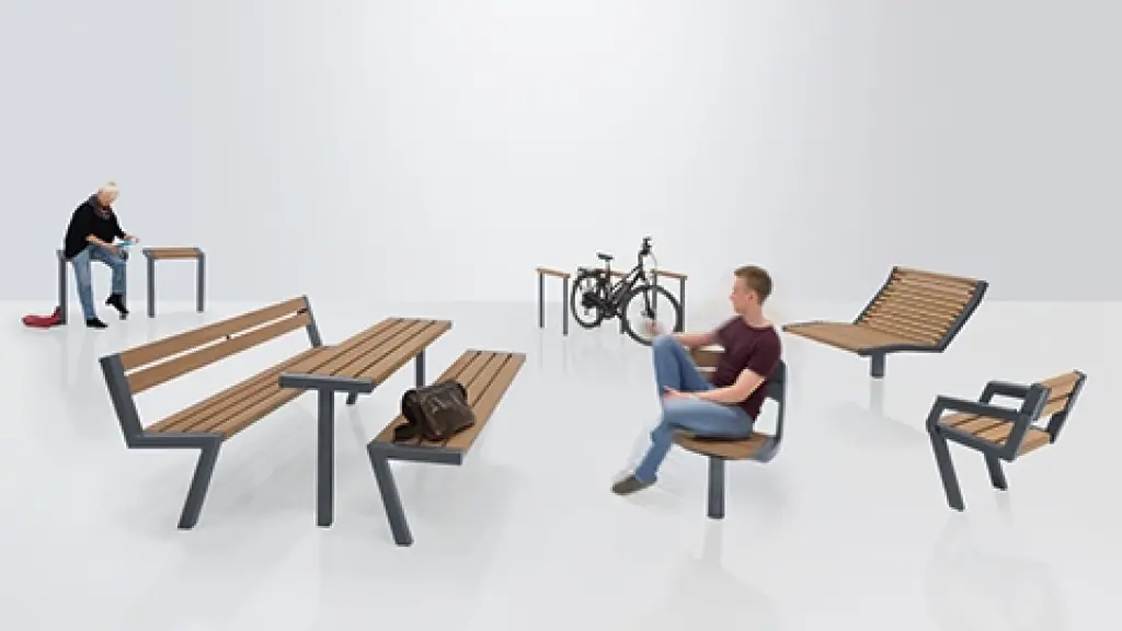 Banc assis-debout NOVA en acier et bois, photo 4
