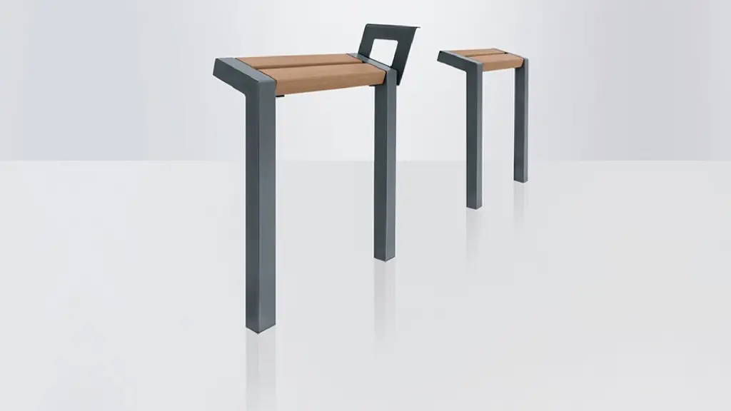 Banc assis-debout NOVA en acier et bois, photo 2