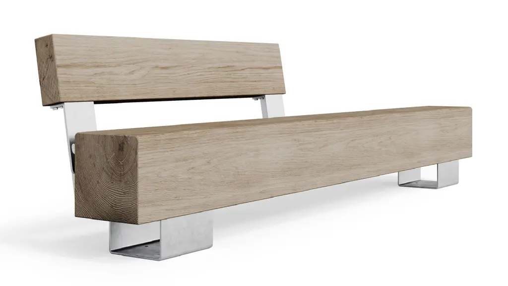 Banc d'extérieur Quercus en acier et bois, photo 3