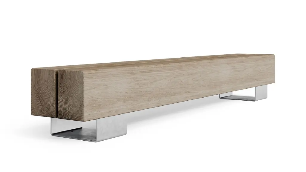 Banc d'extérieur Quercus en acier et bois, photo 4