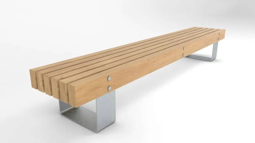 Banc d'extérieur XXL-FF en acier et bois