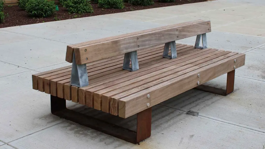Banc d'extérieur XXL-FF en acier et bois, photo 4