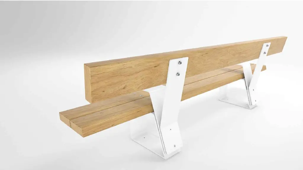 Banc d'extérieur PIK en acier et bois, photo 2