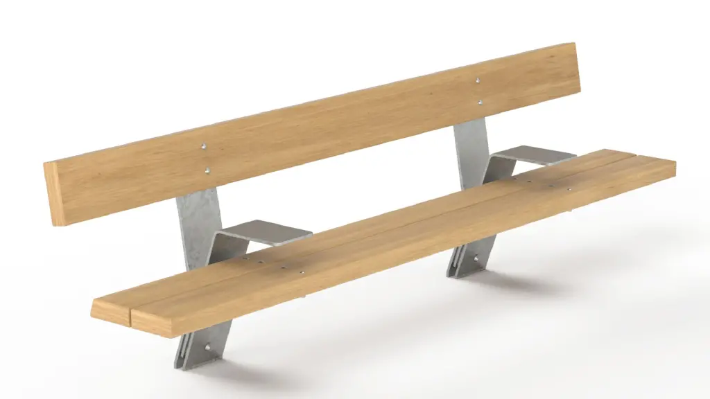 Banc d'extérieur PIK en acier et bois, photo 3
