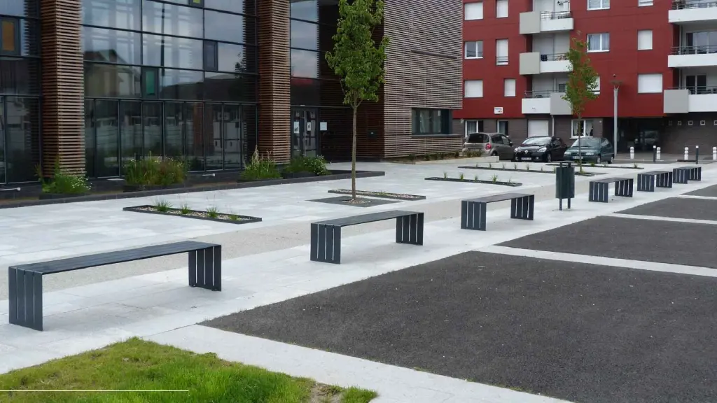Banc d'extérieur STEEL BLOC en acier inoxydable et acier