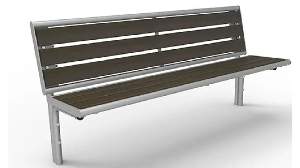 Banc d'extérieur PLAZZA en acier inoxydable, acier, bois et plastique recyclé, photo 2