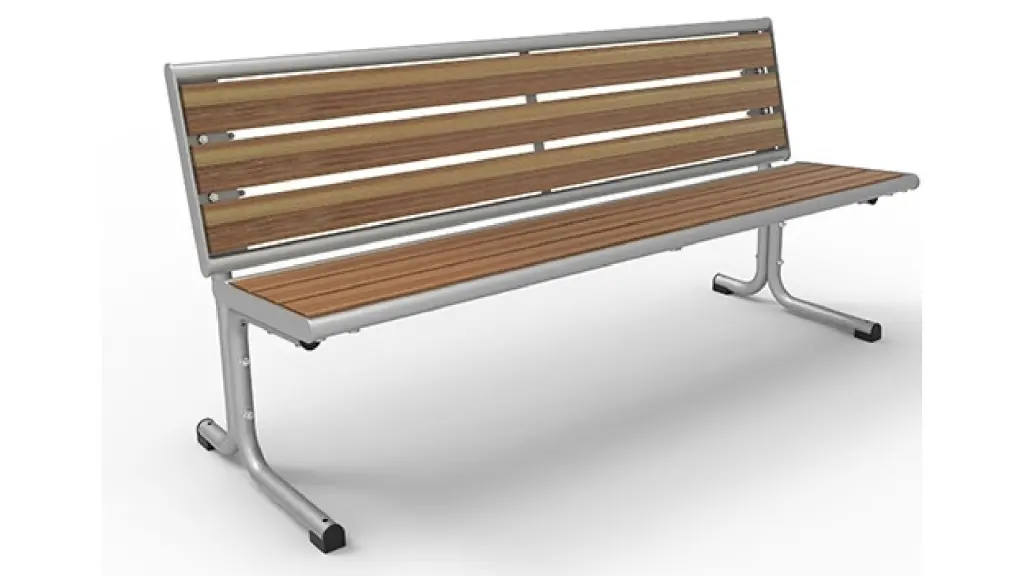 Banc d'extérieur PLAZZA en acier inoxydable, acier, bois et plastique recyclé, photo 3