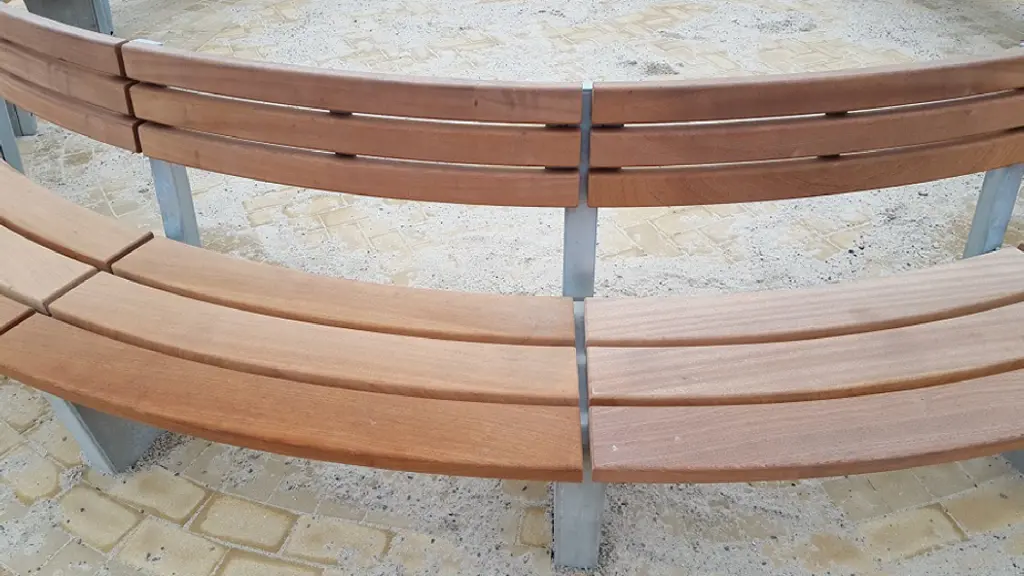 Banc d'extérieur URANUS-ECO en bois et béton, photo 3