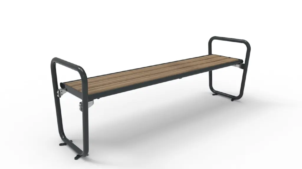 Banc d'extérieur BELLAVIA en acier inoxydable, acier, bois et plastique recyclé, photo 3