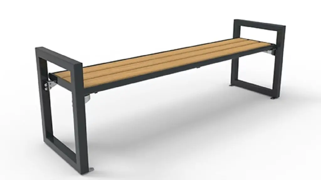 Banc d'extérieur STRADA en acier inoxydable, acier, bois et plastique recyclé, photo 3