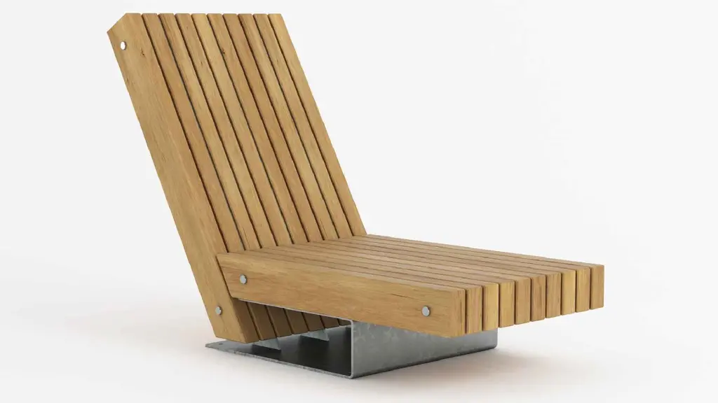 Chaise longue XXL en acier et bois