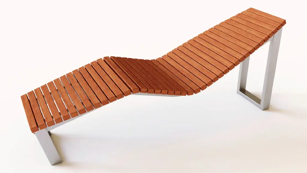 Chaise longue SKOP en acier inoxydable et bois