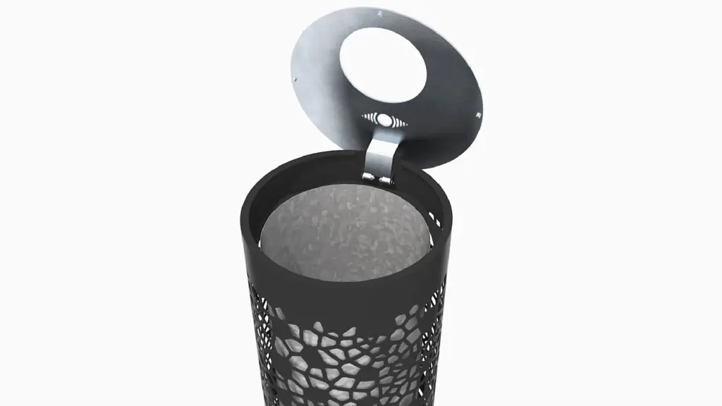 Corbeille de propreté OSSO en acier inoxydable et acier, photo 3
