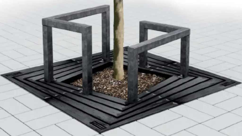 Grille d'arbre ALAE en acier et fonte