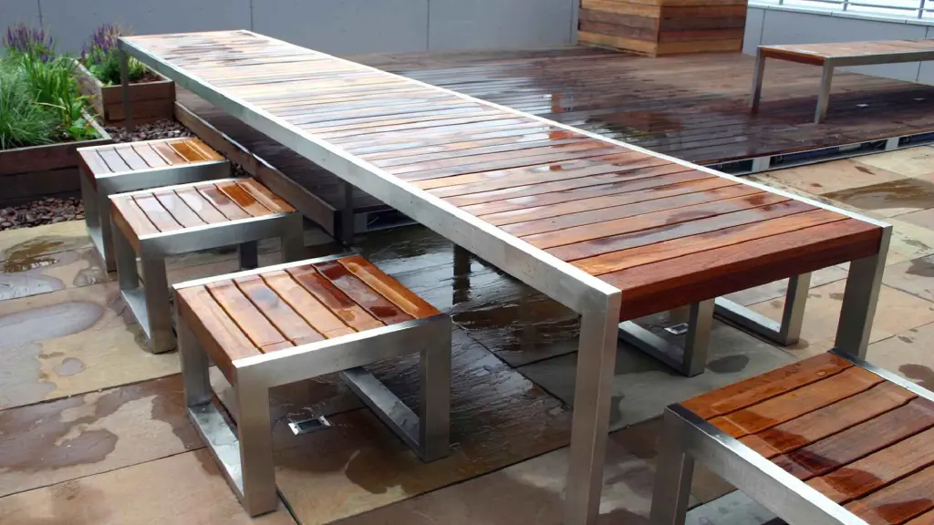 Ensemble de pique-nique SKOP en acier inoxydable et bois, photo 3