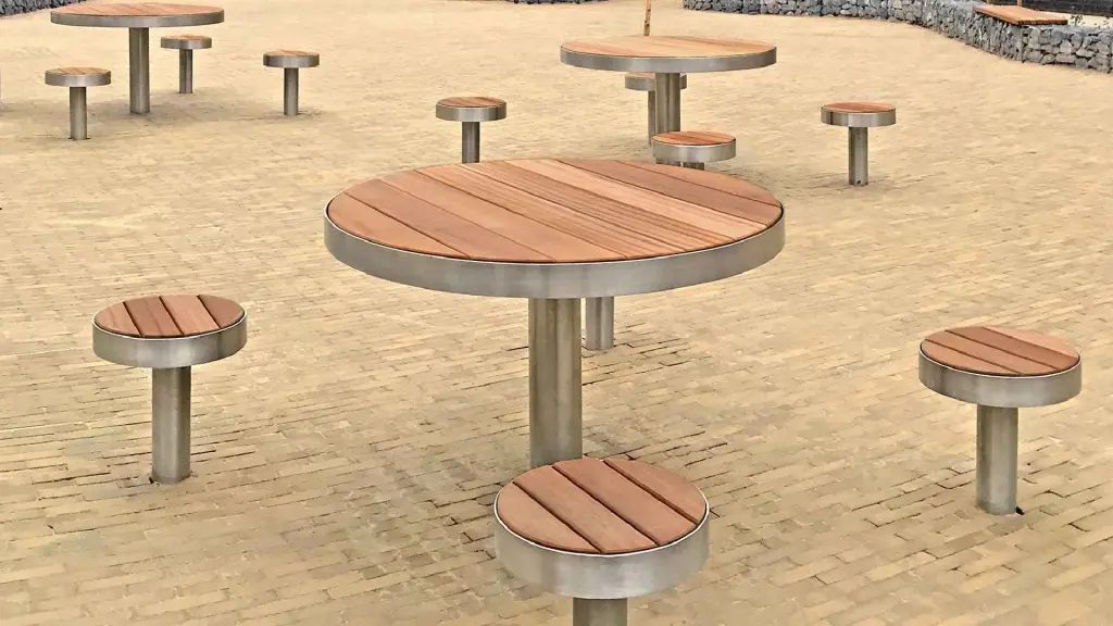 Ensemble de pique-nique TREE en acier inoxydable et bois, photo 2