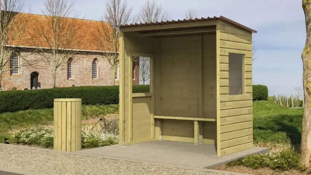 Abribus MANERBE en acier et bois