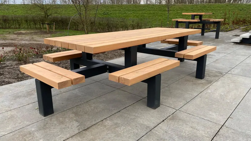 Table de pique-nique et de bar M-4-M-8 en acier et bois, photo 2